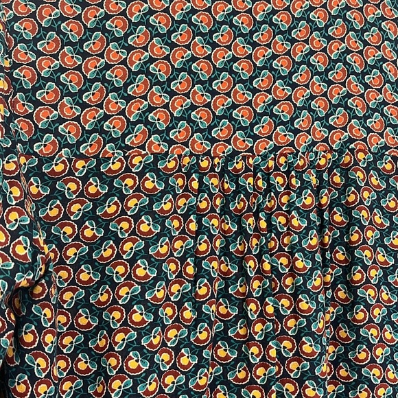 Anthropologie - Maeve Janie Flounced Colorful Print Blue Motif Blouse Size 6 - Picture 14 of 14